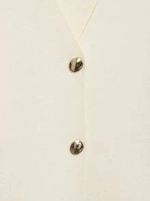 DEEKA欧美风女装夏季毕业百搭简约横针织短袖V领运动针织上衣 - 杏色 - 查看 9