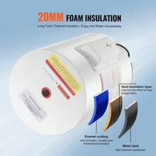 Electric Water Heater, 10 Gallon Tank Instant Hot Water Heater, 1.6Kw Tankless Water Heater W/ LED Display,Knob Control, IPX4 Waterproof Side Connection On Demand Heaters For Shower, Bath - Xem 5