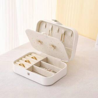 1pc-Fashion Women Portable Travel Jewelry Box Necklace Ring Earrings Zipper Stotage Boxes Jewelry Display Cases Organizer