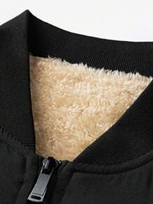 Jaqueta Casual Quente de Fleece para Homens, Uso Casual Externo de Outono/Inverno, Design Minimalista