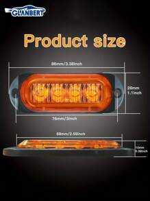 GLANBERT 4 piezas Barra de luces LED de 4 LEDs para camiones y coches, barra de luces LED delanteras y traseras para remolques, iluminación para barcos, luces exteriores para coches, luces intermitentes, luces de advertencia
