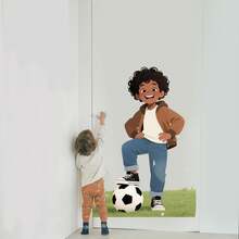 Colorful Butterfly, Dancing Girl, Cartoon Dinosaur, Football Kicking Boy Wall Stickers, Nursery Decor, Kids Bedroom Wallpaper - Multicolor - View 13