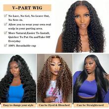 200% Density Kinky Curly V Part Wig For Women - Glueless Full Head Clip-In, No Leave Out, Natural Black, Easy 5-Minute Installation, Beginner Friendly, Versatile Style For All Ethnicities, Beginnerfriendly Wig | Voluminous Curls Wig | Brazilian Human Hair - Natural Black - View 7