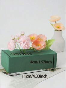 1/2/4/10片装花泥砖，尺寸：11厘米（长）x 7.5厘米（宽）x 4厘米（高）。这些是花泥砖。适用于多肉植物、花束、干花和人造花，可用于婚礼装饰、DIY插花、派对、酒店、花店、客厅、卧室、餐桌、花园和家居装饰。 - 墨綠色 - 查看 3