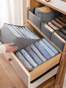 1Pc/3Pcs Large Wardrobe Clothing Divider Storage, Separate Clothes Organizer 7/9 Cabinet Storage Box, Washable Drawer Wardrobe Storage Box, Underwear Folding Storage Bagbedroom - Multicolor - View 8