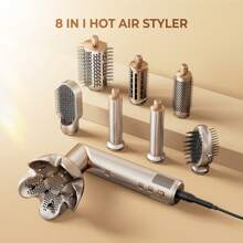 UKLISS 1 brosse à air chaud haute vitesse 8-en-1 | Outil de coiffure pliable pour un séchage rapide et des résultats de qualité salon