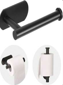 1pc Self-Adhesive Paper Towel Holder, Stainless Steel Kitchen Roll Rack, Wall-Mounted Towel Dispenser, Toilet Paper Dispenser, No Drill Adhesive, Black/Silver/Gold, Bathroom Kitchen Storage, Home Decor Accessories