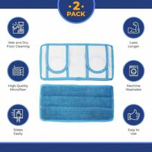 4PCS Replacement Microfiber Pad - Thick - Universal Commercial 12-13 Inch Mop Head- Heavy Duty - Wet & Dry Commercial Cleaning Refills Reusable Mop Refills Fit For Most Microfiber Flat Mop System