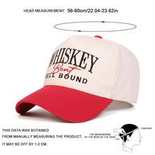 1pc Men's Whiskey Bent Bound Embroidered Letter Trucker Hat, Casual Baseball Cap For Street Style, Suitable For Spring, Autumn, Travel, Beach Vacation,Summer,Holiday,Festival - Multicolor - View 2