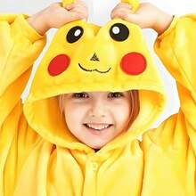 nerd hunters Kigurumi Kids Yellow Mouse With Hood And Zipper Costume For Boy And Girl, Gift