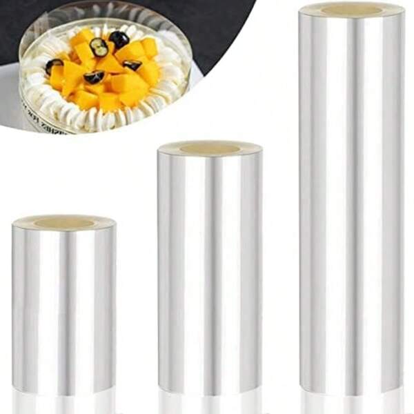 Cake Collars, 8cm/6cm/10cm/12cm/16cm, Clear Acetate Roll, Reusable Acetate Strip For Cake Chocolate Mousse Cake Dessert Rings (10m)