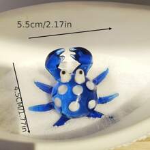 1 pezzo Decorazione da tavolo in vetro lavorato a mano a forma di granchio carino, ornamento per acquario, miniatura da scrivania, decorazione creativa per la casa