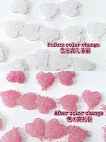 50pcs/100pcs Color-Changing Nail Decorations,Cute Hearts,Angel Wings,Bow Nail Decorations,Outdoor Color-Changing Nail Diy Accessories Nail Charms