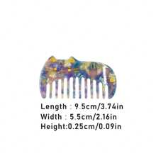 1 PIEZA Peine de acetato de lujo de inspiración felina con dientes anchos - Herramienta de peinado con diseño animal, ideal para viajes, fiestas, kit de maquillaje y como regalo