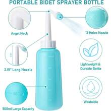 1 pièce Accessoire de toilette pour l'essuyage, brosse de bain à manche long pliable allongé, nécessaire de nettoyage portable avec bouteille de bidet et sac de transport. Soins personnels de salle de bain.