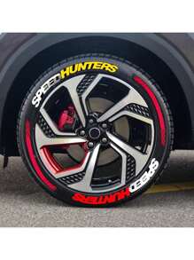 8pcs Set Letter Tire Decals, PVC Soft Rubber Tire Stickers, Personalized 3D Tire Decals, Fit For All Vehicles, Sports Car Decoration