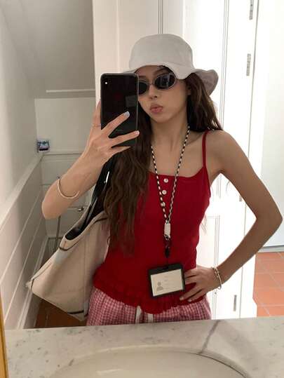 레이스 트림 캐미 탱크 탑 2025 봄 여름 신상품 슬림핏 독특한 민소매 여성용 캐미솔, 단독으로 착용하거나 이너웨어 캐주얼로 착용 가능