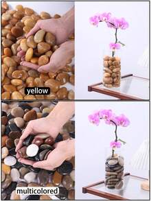 500g/1000g Colorful Decorative Pebbles 2-3cm Suitable For Garden And Home, Multi-Color Stones (White, Black, Yellow, Multicolor), Suitable For Indoor Plants, Vases, Outdoor Planters, Aquariums, Fish Tanks And Holiday Decorations, Ideal For Patios, Balconies, Yards And Gardens As Paving Stones, Suitable For Decoration In National Day, Valentine's Day, Children's Day, Mother's Day, Halloween, Christmas, Independence Day, Music Festivals, Beer Festivals