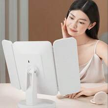 Brand New Rotatable LED Folding Vanity Mirror Touch Control Dimmable Lighted Cosmetic Mirror For Bathroom Bedroom, Ideal Perfect Gift For Women - 白色 - 查看 4