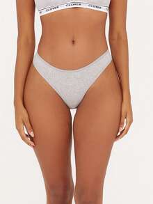 16 Pcs Women's Contton Panties Casual Ribbed Comfy Multicolor Daily Briefs - Multicolor - View 2