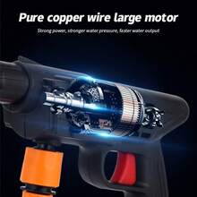 2 Battery Portable Cordless Car High Pressure Washer Jet Water Wash Cleaner Gun(Without Bucket) - Black - View 9
