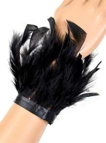 1pc Feather Cuff Feather Armband Showgirl Wrist Cuff For Carnival Party Cosplay Stage Show Accessory Costume Halloween