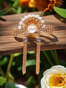 1 件中国风流苏珍珠戏剧胸针、京剧脸谱翻领别针、西装、连衣裙装饰、送给同事、老师、朋友的礼物 - 彩色 - 查看 6