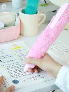 1pc Extra Large Plush Pen, Fluffy High-Quality Ballpoint Pen, Cute Black Ballpoint Pen, Jumbo Ballpoint Pen, Creative Gift, Student Award Pen - Multicolor - View 1