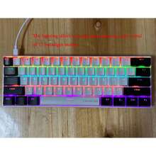 60% 有线游戏机械键盘，61 键 RGB 灯光效果，USB 连接，小巧便捷的办公电脑键盘，适合笔记本和 PC 游戏玩家作为机械键盘以及键盘和鼠标套装 - 彩色 - 查看 16