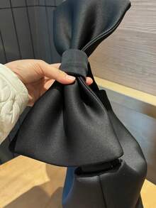 2026春夏新款可爱粉色迷你蝴蝶结手提包、腕包、云朵包，商务女士休闲时尚日常通勤包，适合工作、购物、约会、旅行、大学生、女士包、日常使用 - 黑色 - 查看 7