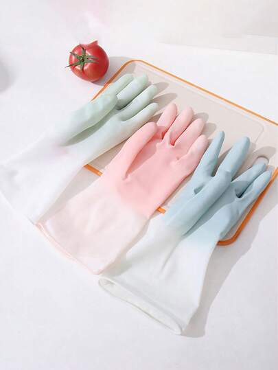 3 Pairs Of Advanced Household Cleaning Gloves - Waterproof, Non-Slip, Durable - Reusable, Suitable For Washing Dishes In Kitchen, Laundry, Car Wash And Housework - Suitable For Back-To-School And Daily Use