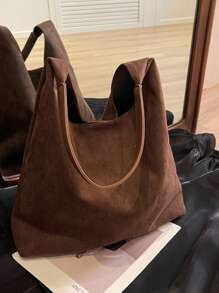 Set de 2 bolsos de tela vintage, con monedero. Bolso de hombro casual de gran capacidad, en color liso patchwork. Elegante y versátil para el uso diario y las compras