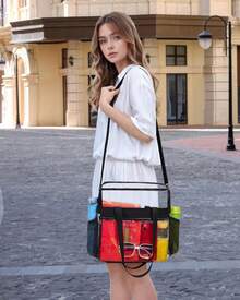 Paxiland Clear Bag For Stadium Events 12x6x12, Clear Tote Bag With Reinforced Strap, Transparent Bag For Sports Concert - Blue - View 9
