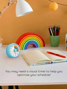 60分钟可视计时器，适用于儿童、教室、办公室、厨房、桌面，是一款儿童时间管理工具，静音运行，番茄钟计时器，彩虹图案 - 彩色 - 查看 9
