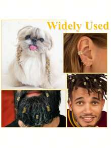 220 Pcs Viking Gold Hair Accessories For Braids Loc Jewelry For Women Hair Dreadlock Metal Hair Beads Rings Cuffs For Braids Beard Decoration