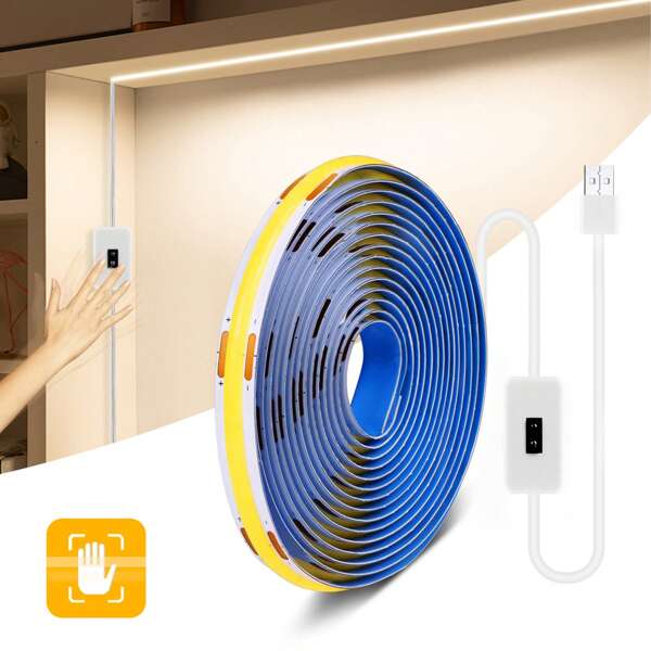 COB LED Strip Light Hand Scan Control Gesture Sensor RA90 USB 5V Flexible Ribbon Linear Tape High Density Dimmer DIY TV Mirror Backlight Decor