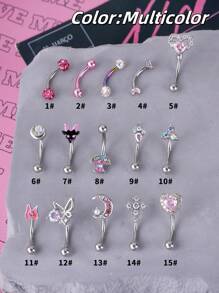 1 stuk schattige roze wenkbrauwring 16g strass decoratie kruis wenkbrauw gebogen staafje kraakbeen tragus tand maan wenkbrauw piercing sieraden geit hart vlinder labret lip sieraden wenkbrauw lip studs paddenstoel alien schip daith tragus rook helix oorbel navel kleine navelring wenkbrauw piercing sieraden voor vrouwen mannen dagelijks feest vakantiekleding dating feest valentijnsdag cadeau