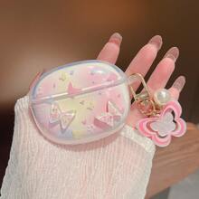 可爱粉色透明蝴蝶保护套，适用于 Redmi Buds 6 Active/5/6S/7S 蓝牙无线耳机、Redmi Buds 6/6Play/4Lite/6lite 充电盒、Redmi Buds 3pro/4Pro/5Pro/6PRO 耳机盒