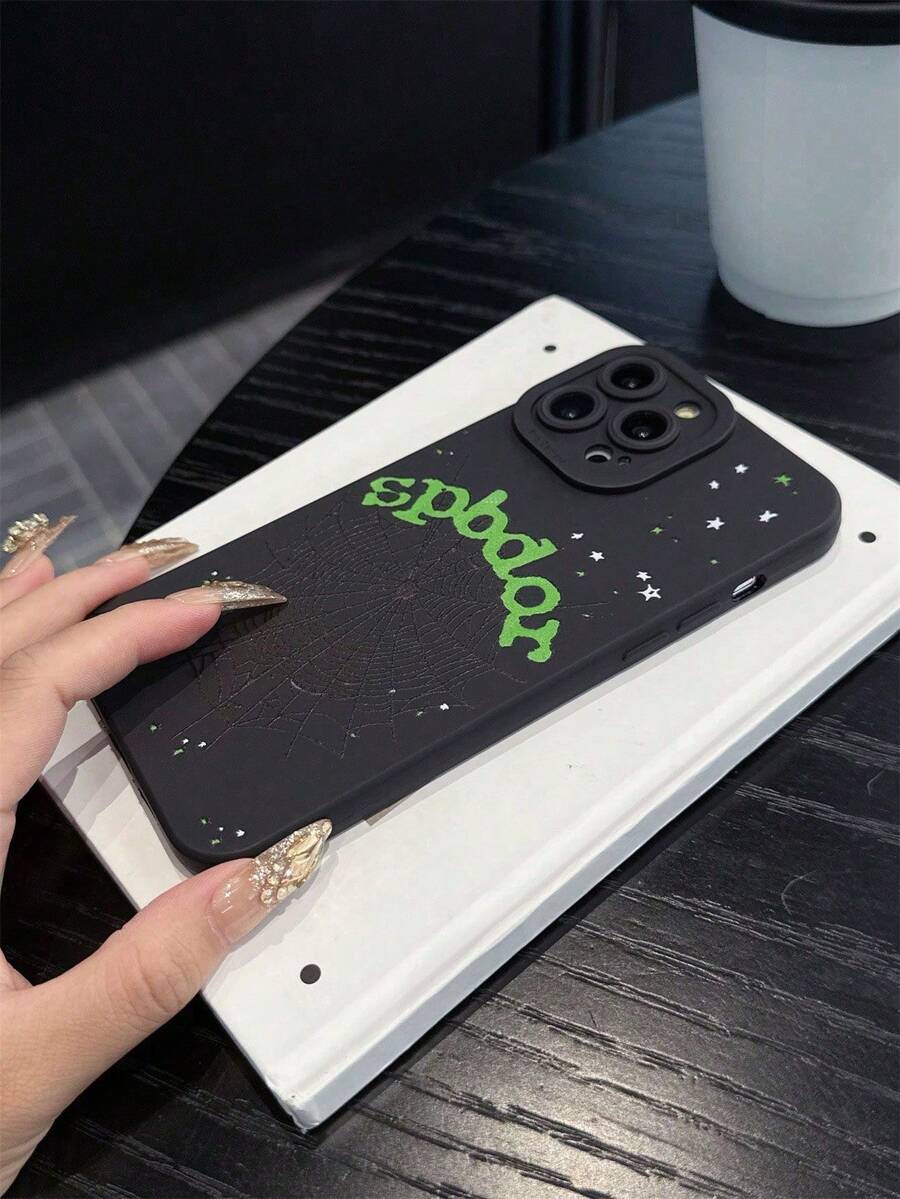 Funda para teléfono 1 pieza Nueva funda para teléfono TPU Spider Web compatible con funda para teléfono 5 15pro 14 A prueba de golpes Anti-caída Marca elegante Linda Compatible con funda para teléfono 3/12/11/15Promax/14Promax/13pro/12Promax/ Xs/X/16Promax 1 pieza - Multicolor - Ver 1