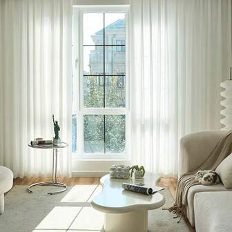 1pc Sheer Curtain With Pole Pocket, Translucent Vertical Striped Mirror Sheer Curtain, Suitable For Baby Room And Children Room