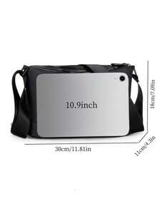 Men's Casual Crossbody Bag, Multi Compartment Zipper Design, Large Capacity Shoulder Business Commuting Bag - Black - View 12