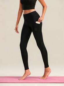 Elevate Your Yoga Practice With Our Stylish And Comfortable High Elasticity Yoga Pants In Black, Blue, And Purple - Black - View 4