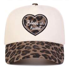 1 Stück Damen "Bless Ur Herz" bestickte Herz Trucker Mütze, lässige Baseballkappe, modische Streetwear, geeignet für Frühling, Herbst, Reisen, Strand