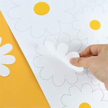 White Daisy Flower Wall Stickers Background Wall Decorative Decal Home Bedroom Wall Decor PVC Daisy Sticker - Multicolor - View 5
