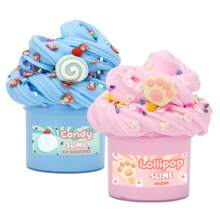 70ML Stretchy Butter Slime Fluffy, Lollipop Donut Scented Charms Slime Kit, Non-Sticky Polymer Clay, For Christmas Plasticine Slime Party Toy