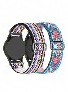 2pcs 20mm 22mm Nylon Elastic Solo Loop Strap Compatible With Samsung Galaxy Watch 7 6 5 4 40/44mm,Watch 6/4 Classic 43/47/42/46mm,Watch 5 Pro, Watch3 41/45mm,Gear S3 Classic/Gear S3 Frontier,18mm20mm22mm Quick Release Sport Wristband Replacement Compatible With Garmin Watch/Amazfit Watch/HW Watch GT