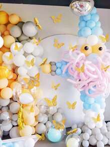 12 piezas Pegatinas de pared de mariposas 3D huecas, decoraciones para pastel, decoración de boda, decoración de sala de estar, decoraciones para fiesta de cumpleaños, pegatinas personalizadas
