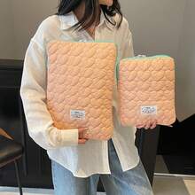 YOONI 甜心绗缝笔记本电脑内胆包，韩式风格，柔软可爱，可容纳 9.7 英寸 10.2 英寸 11 英寸 iPad 和平板电脑，13 英寸 14 英寸 15 英寸 15.6 英寸笔记本电脑，适合上学、工作、通勤，是送给朋友的理想礼物