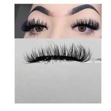 Miss Kiss Spikes Lashes Wet Set Natural Look Eye Lash Spiky Cat Eye Lash Classic Extension Eyelashes Wispy False Faux Mink Manga Eyelashes 1 Pair 14 MM - Solid - View 1
