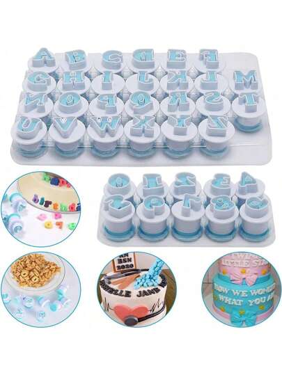 1pc Alphabet Or Numbers Fondant Cake Mold, Cookie Stamp Impress, Embosser Cutter, Upper Case Numbers Shape DIY Cookie Biscuit